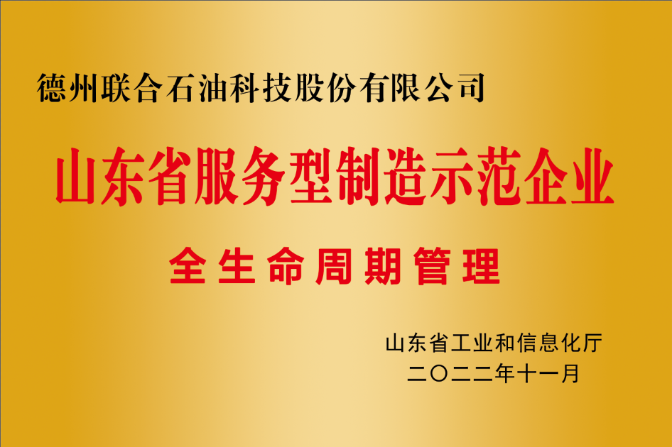 山东省服务型制造示范企业